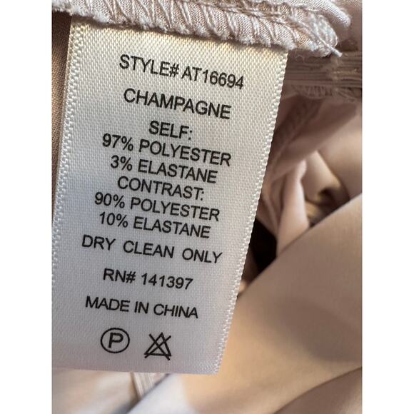 Drape Front Satin Cami V Back Astr The Label Bodysuit Champagne size S - Picture 15 of 16